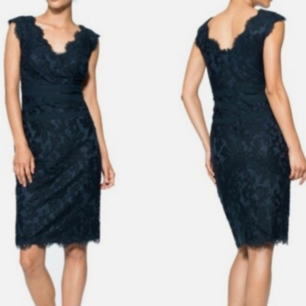 Tadashi Shoji Midnight Blue Lace Midi Dress